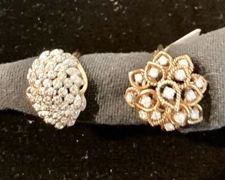 14kt rings with diamonds. Removed daily!! Security on premises!