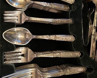 Saint Dunstan Chased by Gorham Sterling Silver Flatware 12 Service.