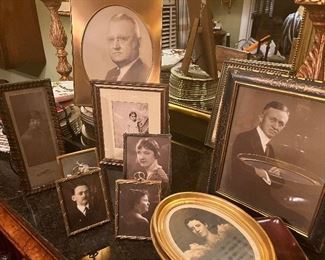 Old photos and Wooden, Brass and Bronze frames in great condition.