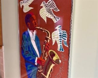 Original hand painted poster of Charlie Parker. 