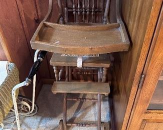 Oak child's high chair.