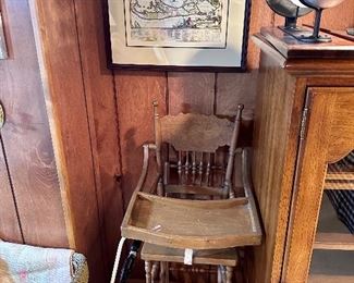 Victorian convertible high chair.