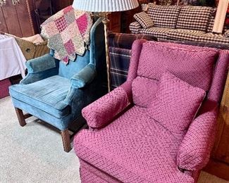 Upholstered wingback chair & club chair.