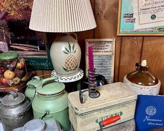 Metal boxes, tins & milk cans.