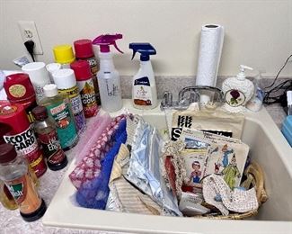 Vintage sewing items and patterns.