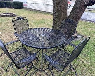 4-piece Woodard patio set.