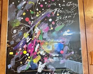 Original 1982 Montreux Detroit Jazz Festival framed poster.