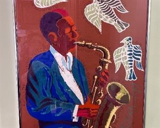 Charlie Parker signed artwork.