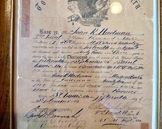 RARE Civil war Colored Division discharge paper!
