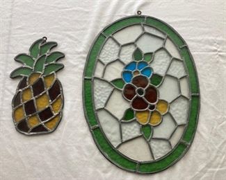 vintage leaded glass pieces