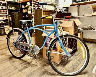 Vintage bicycle: Cantilever frame, Schwinn Phantom chain guard, AS springer front fork, "EB Special" Gary Radio & Cycle Co. head badge.