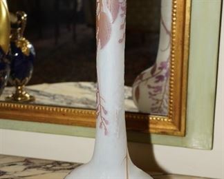 French Legras Acid Etched Cameo Glass Vase-c1900
