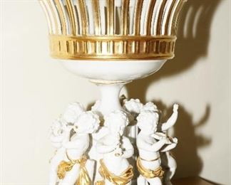 Early Dresden compote with musical angels as a base