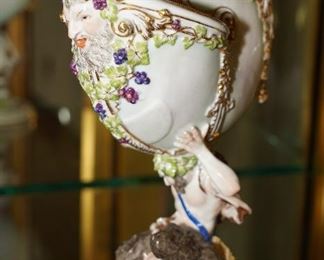 Meissen centaur holding a Nautilus shell with a cheetah