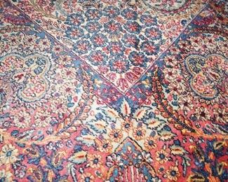 Finely woven Semi-antique Persian Kerman silk/wool floor rug