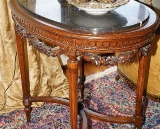 Antique Marble topped French Parlour Table-c1900-1920