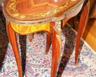 Italian floral marquetry/parquetry ormolu parlour table-c1900-1910