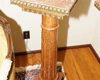 French Empire wood column pedestal. We have two of these available