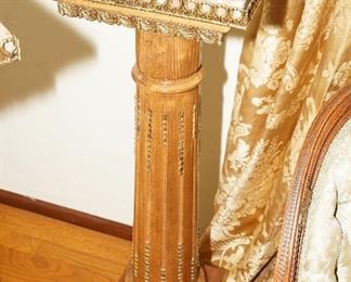 French Empire wood column pedestal