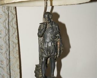 Metal "Shakespeare" figural table lamp