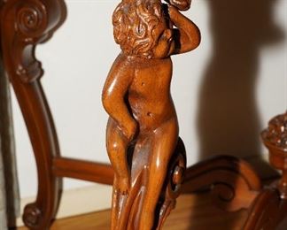 See the cherubs on the cabriolet legs of this beautiful table?  circa 1920