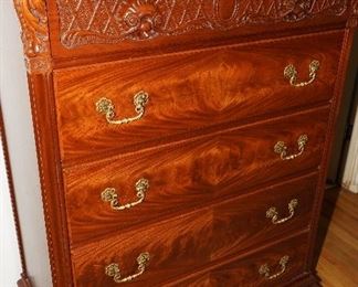 French Revival mahogany upright dresser-c1920