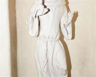 Italian ceramic St. Francis sculpture-about 2ft tall