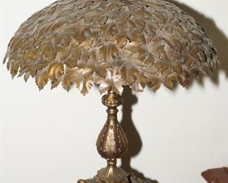 Vintage hand forged  leaf table lamp