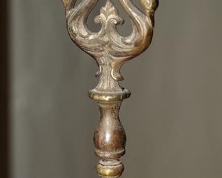 Swan top to the brass floor lamp with ashtray attached