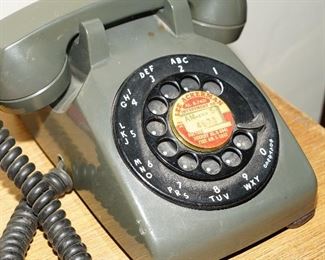 We have several vintage rotary desk phones in all different colors-pink to blue to black. 