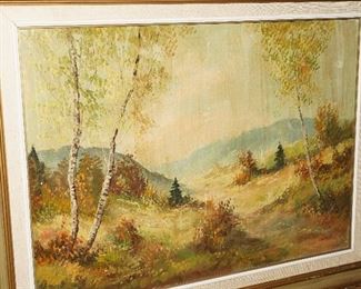 Fall landscape painting by J. DeVille