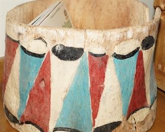 Vintage painted rawhide drum surround