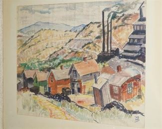 Mountain town painting by Ted S