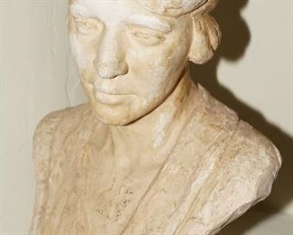 1921 plaster bust-unknown woman-marked on the back but difficult to decipher.  