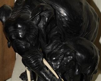 Ceramic elephant family