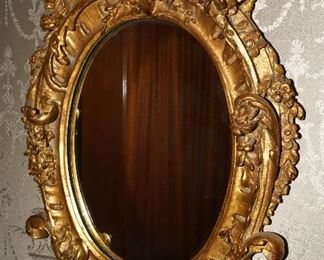 Antique gold framed wall mirror