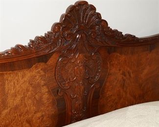 Incredible flame mahogany bed frames and furniture in this upstairs room