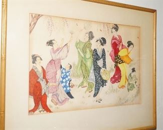 There are several hand colored etchings within the home by Ida Lutfy