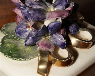 These lavender rose porcelain trinket boxes are being sold as a set