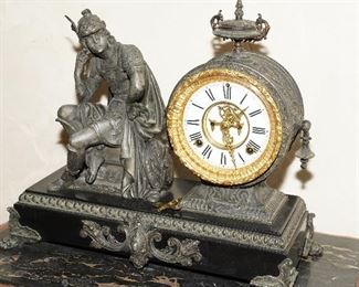 Arsonia figural mantle clock-c1880-1890