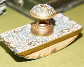 Vintage cloisonne ink blotter
