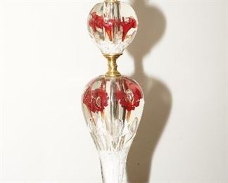 St. Claire hand blown double globe floral table lamp