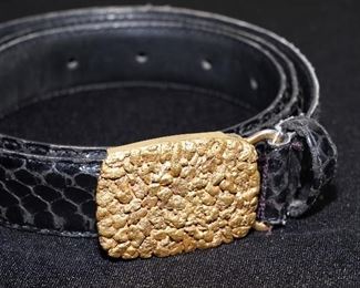 Vintage Python belt with goldplated buckle