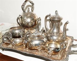 Silverplated silver on copper tea/coffee set