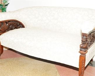 Hand carved griffin sofa