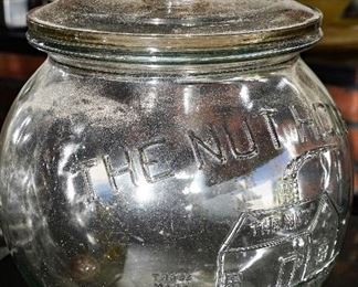 The Nut House glass lidded jar-quite a rarity and valuable too!