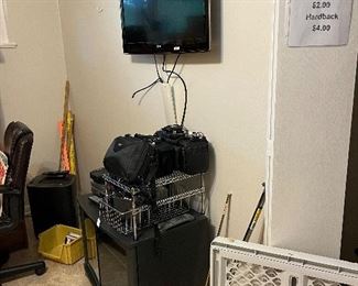 Cameras, cabinet and TV