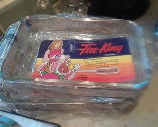 Two buffet servers, silver color frames by Fireking