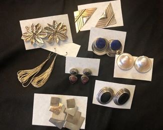 Sterling and pearl or hardstone 