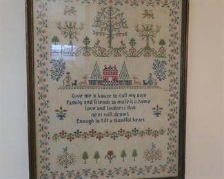 Hand embroidered sampler